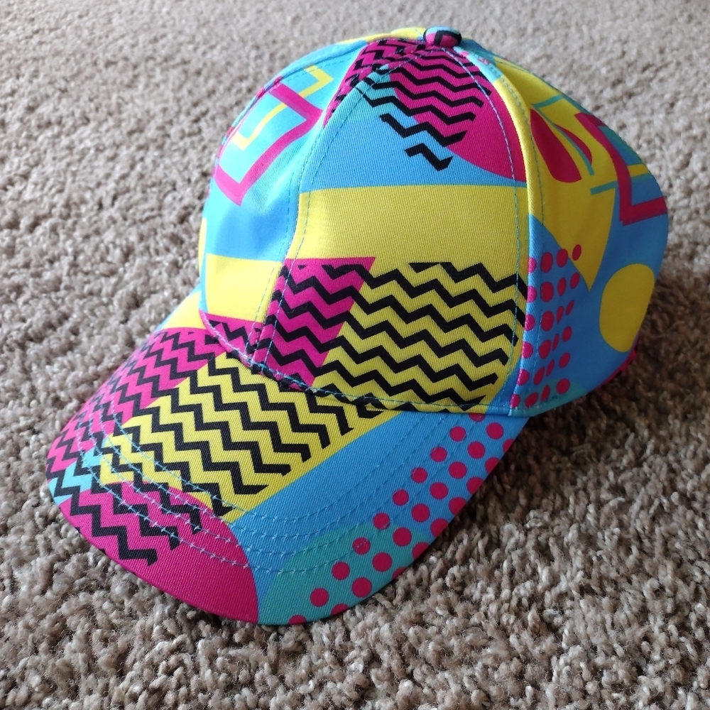 Retro Geometric Pattern Baseball Cap NWOT